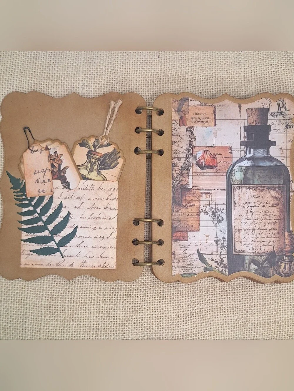 12 Page Apothecary Themed Junk Journal With Tags.